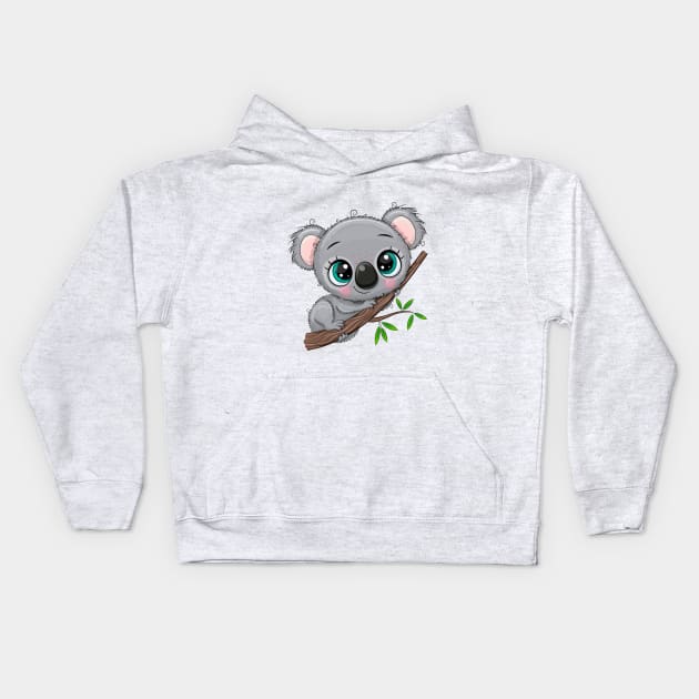 Cute Koala Kids Hoodie by Reginast777